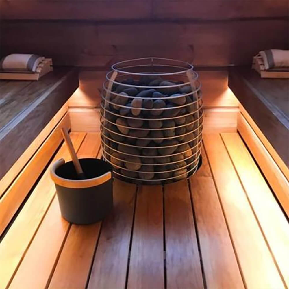 HIVE PREMIUM | Floor-Mounted Sauna Heater With UKU Control, Extension Box & Stones | By Huum