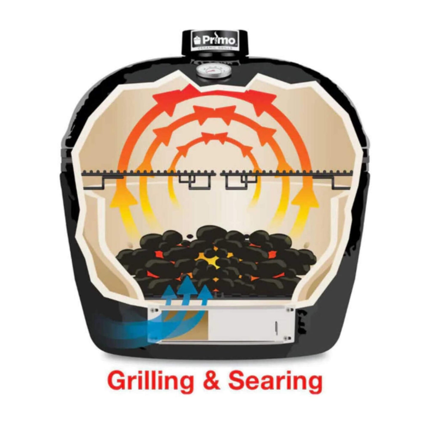 KAMADO PRIMO OVAL XXL | All-In-One Ceramic Charcoal Grill | By Kokomo Grill