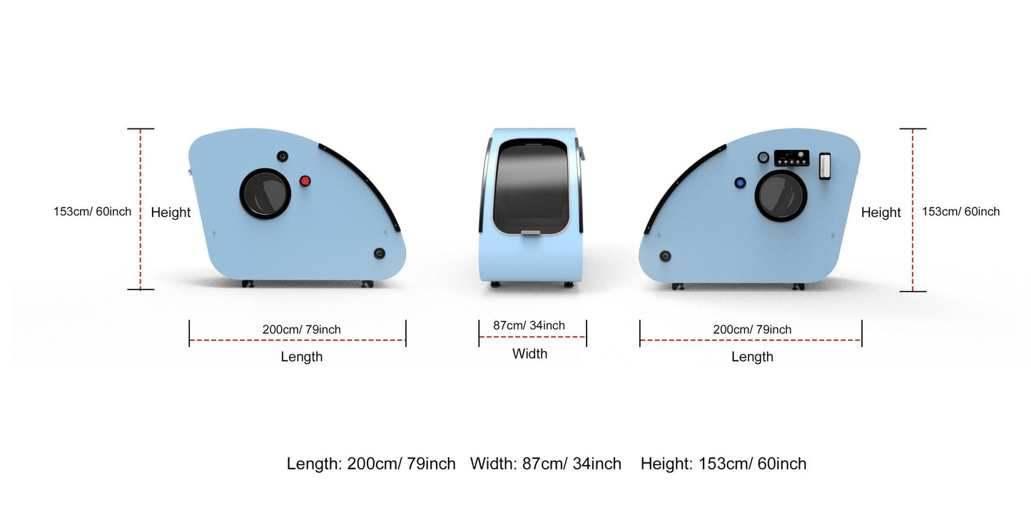 TIMEPOD 2 | Triangular Hard-Shell Hyperbaric Chamber 2.0 ATA | By MedEq Fitness