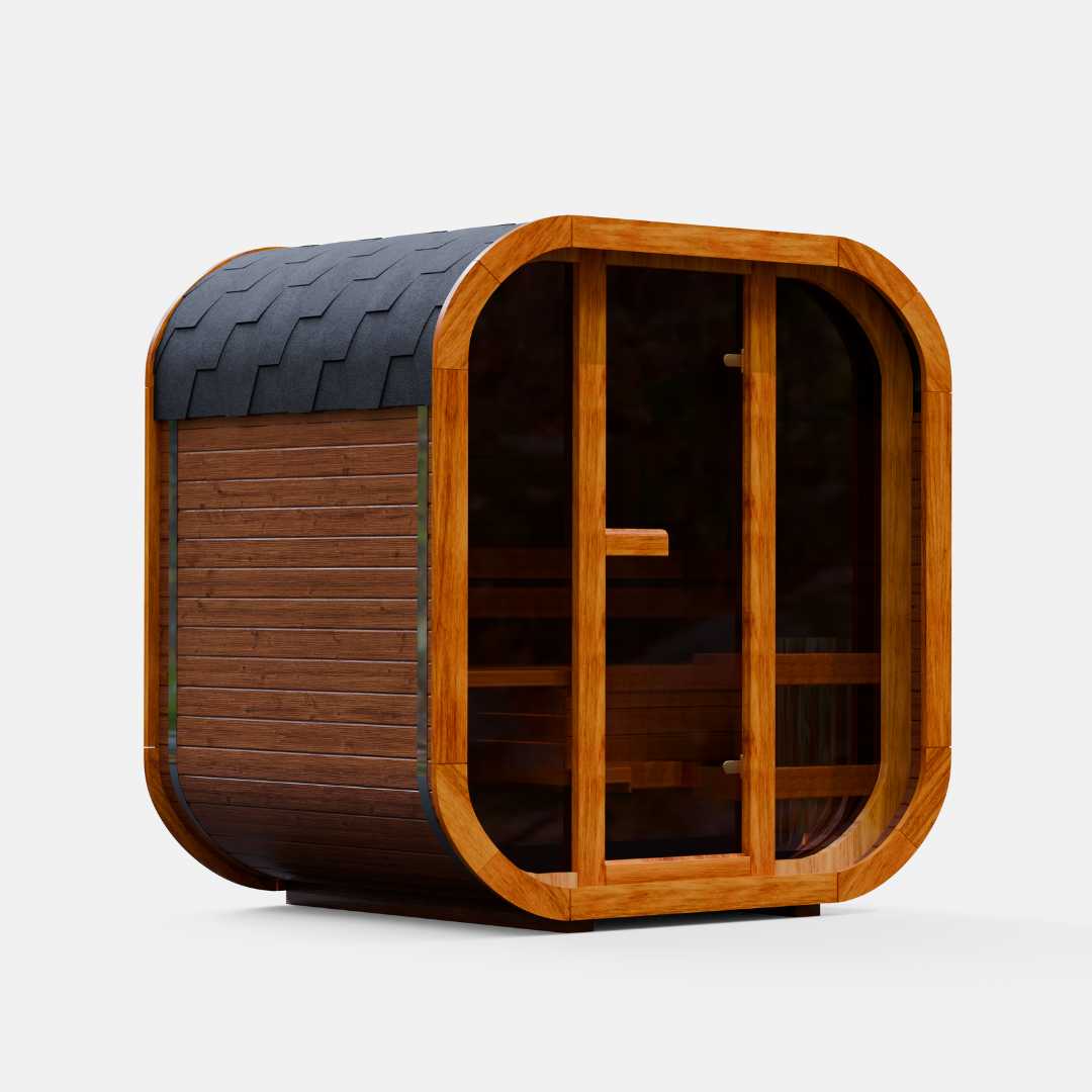 MW16 Outdoor 4-5 Person ThermoWood | Traditional Steam Sauna (Electric Heater) | By Mande Spa
