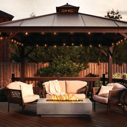 56-Inch Rectangular Gas Fire | The Nexus Patio Flame Table | Outdoor Fire For Your Wellness Sanctuary