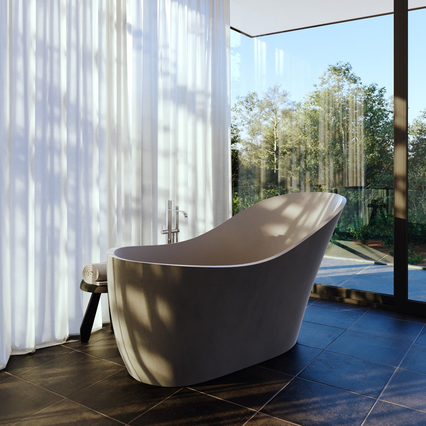 Bathtub II Freestanding Slipper Tub | 67.3"| By VAST Studio