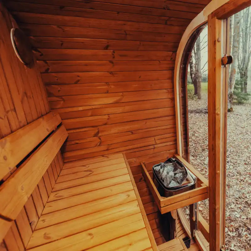 MW12 Outdoor 2-3 Person ThermoWood | Traditional Steam Sauna (Electric Heater) | By Mande