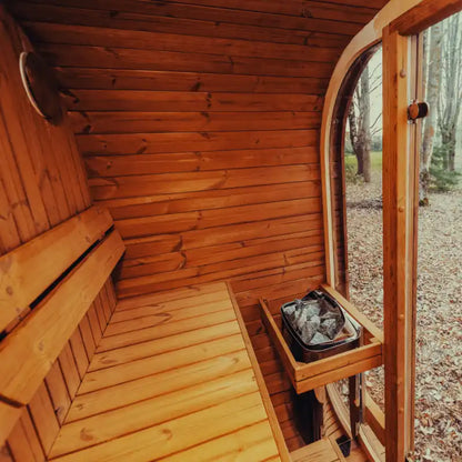 MW12 Outdoor 2-3 Person ThermoWood | Traditional Steam Sauna (Electric Heater) | By Mande