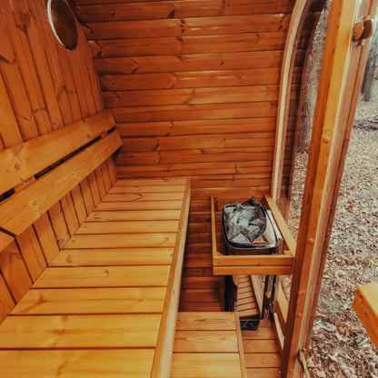 MW12 Outdoor 2-3 Person ThermoWood | Traditional Steam Sauna (Electric Heater) | By Mande