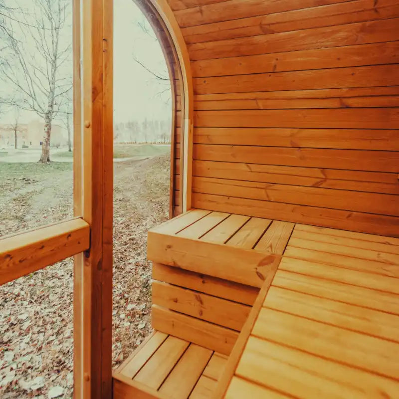 MW12 Outdoor 2-3 Person ThermoWood | Traditional Steam Sauna (Electric Heater) | By Mande