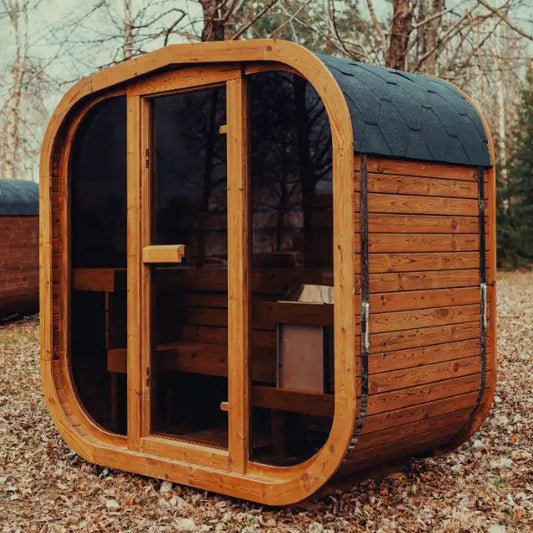 MW12 Outdoor 2-3 Person ThermoWood | Traditional Steam Sauna (Electric Heater)