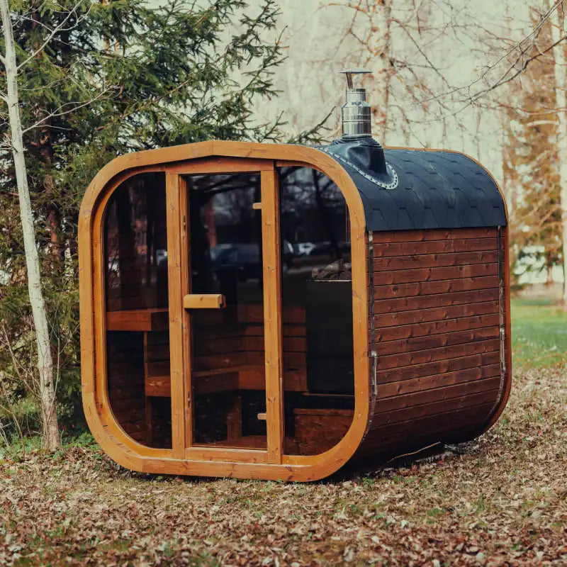 MW20 Outdoor 6 Person ThermoWood | Traditional Steam Sauna (Electric Heater Or Wood Fire Heater) | By Mande Spa