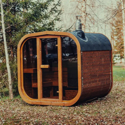 MW20 Outdoor 6 Person ThermoWood | Traditional Steam Sauna (Electric Heater Or Wood Fire Heater) | By Mande Spa