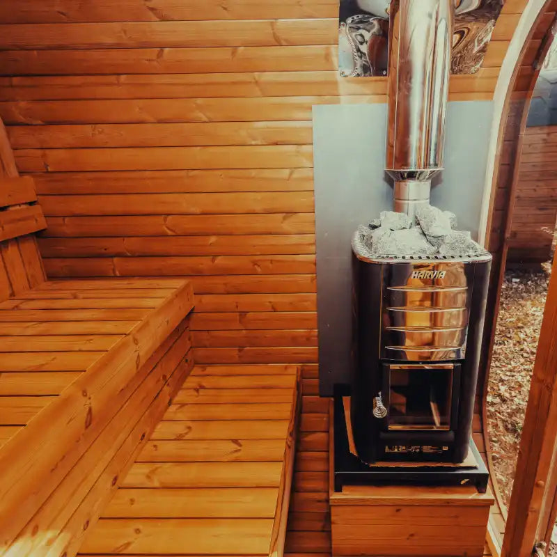 MW20 Outdoor 6 Person ThermoWood | Traditional Steam Sauna (Electric Heater Or Wood Fire Heater) | By Mande Spa