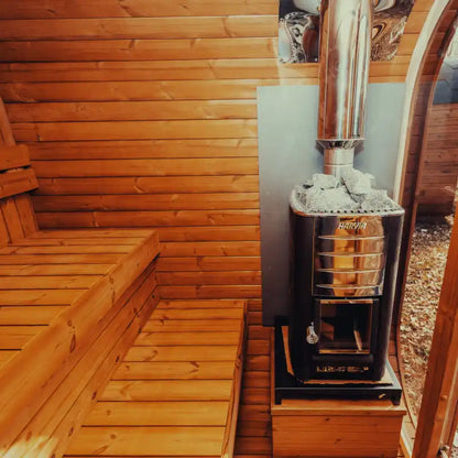 MW20 Outdoor 6 Person ThermoWood | Traditional Steam Sauna (Electric Heater Or Wood Fire Heater) | By Mande Spa