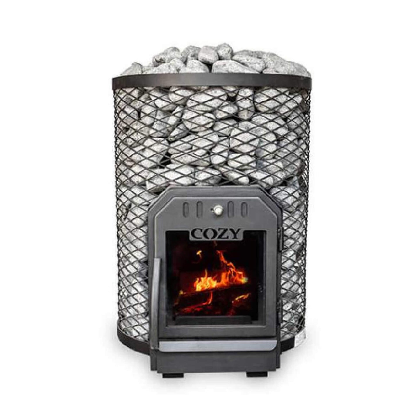 Floor Mount Wood-Burning Sauna Stove With Stones | By Cozy O