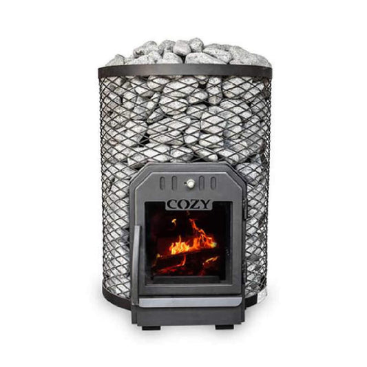 Floor Mount Wood-Burning Sauna Stove With Stones | By Cozy O