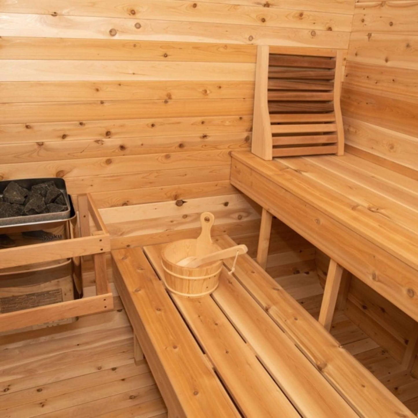 DUNDALK LUNA | 4-Person Canadian Timber Cube Sauna | By Leisure Craft