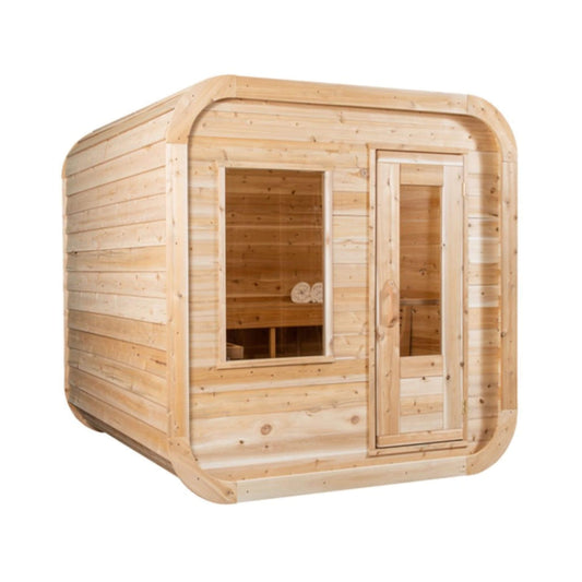 DUNDALK LUNA | 4-Person Canadian Timber Cube Sauna | By Leisure Craft