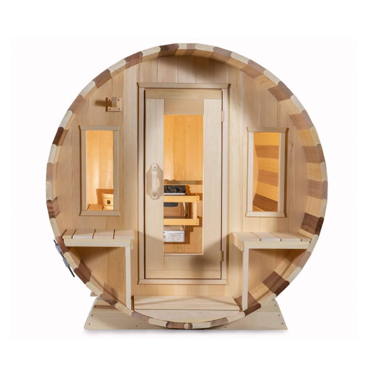 DUNDALK TRANQUILITY | 6-Person Canadian Timber Barrel Sauna  | By Leisure Craft