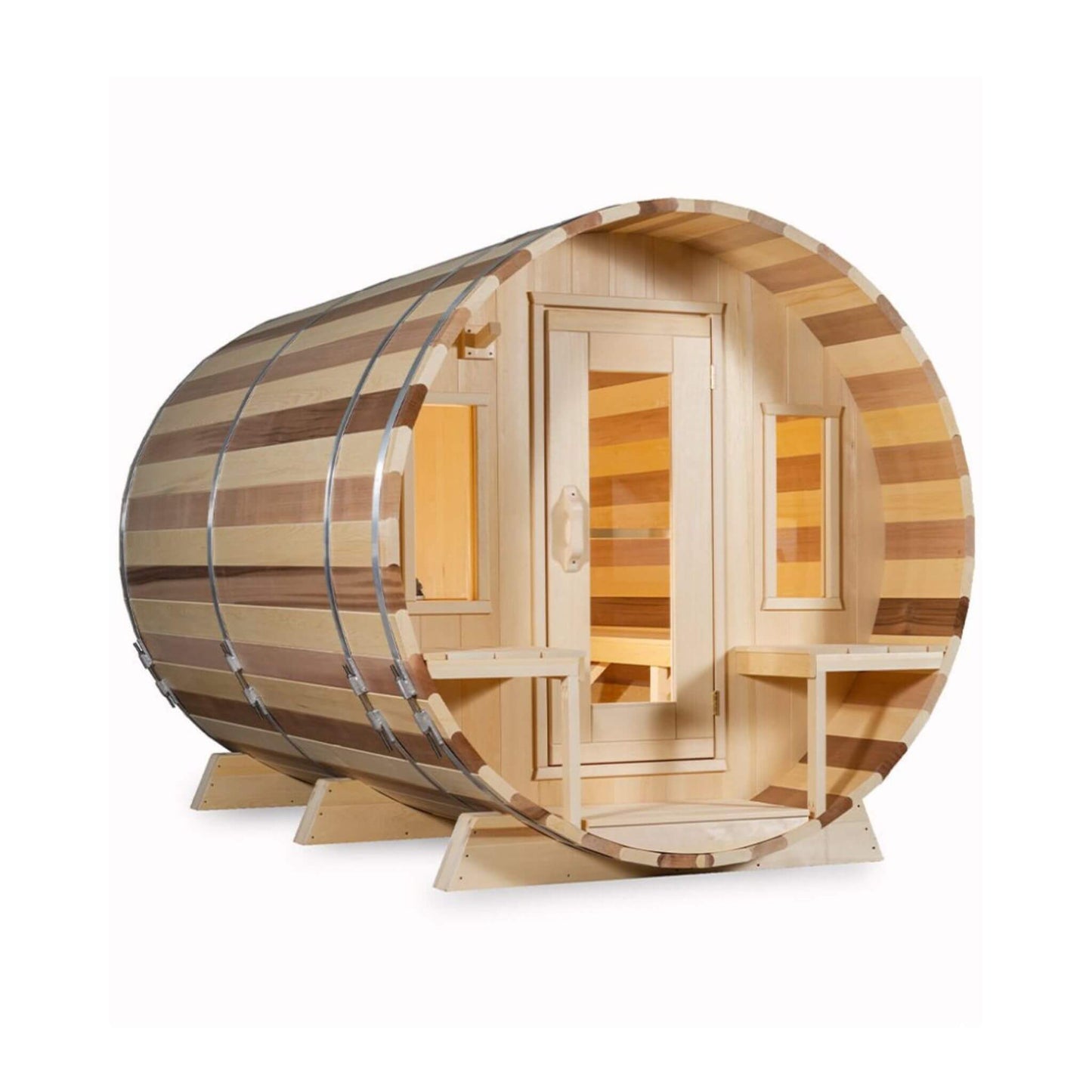 DUNDALK TRANQUILITY | 6-Person Canadian Timber Barrel Sauna  | By Leisure Craft