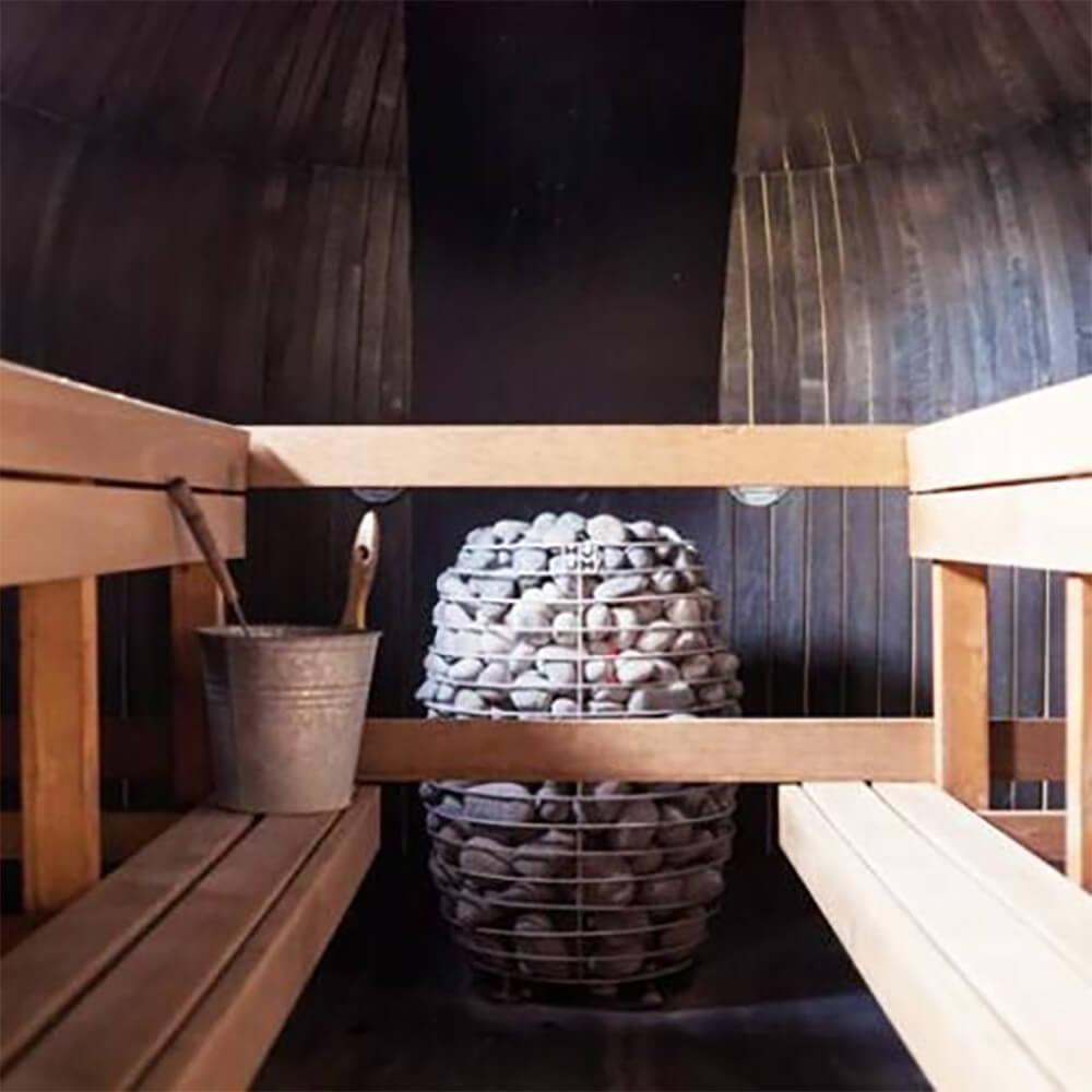 HIVE PREMIUM | Floor-Mounted Sauna Heater With UKU Control, Extension Box & Stones | By Huum