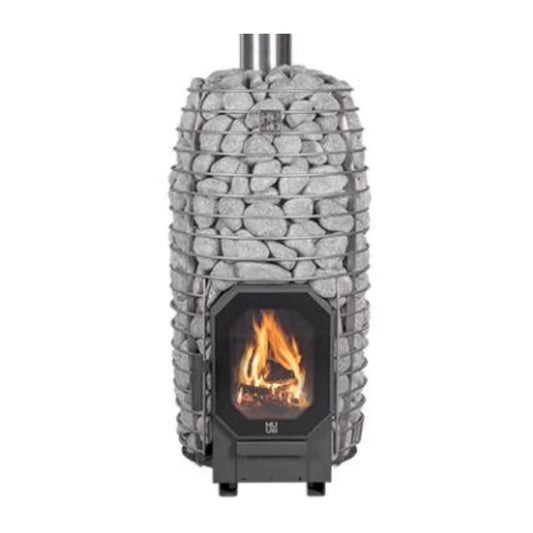 HIVE FLOW MINI | Wood-Burning Sauna Stove With Firebox Extension & Sauna Stones | By Huum