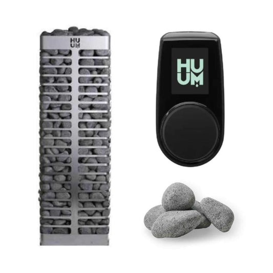 STEEL SERIES | Pillar Sauna Heater With UKU Control & Stones | By Huum
