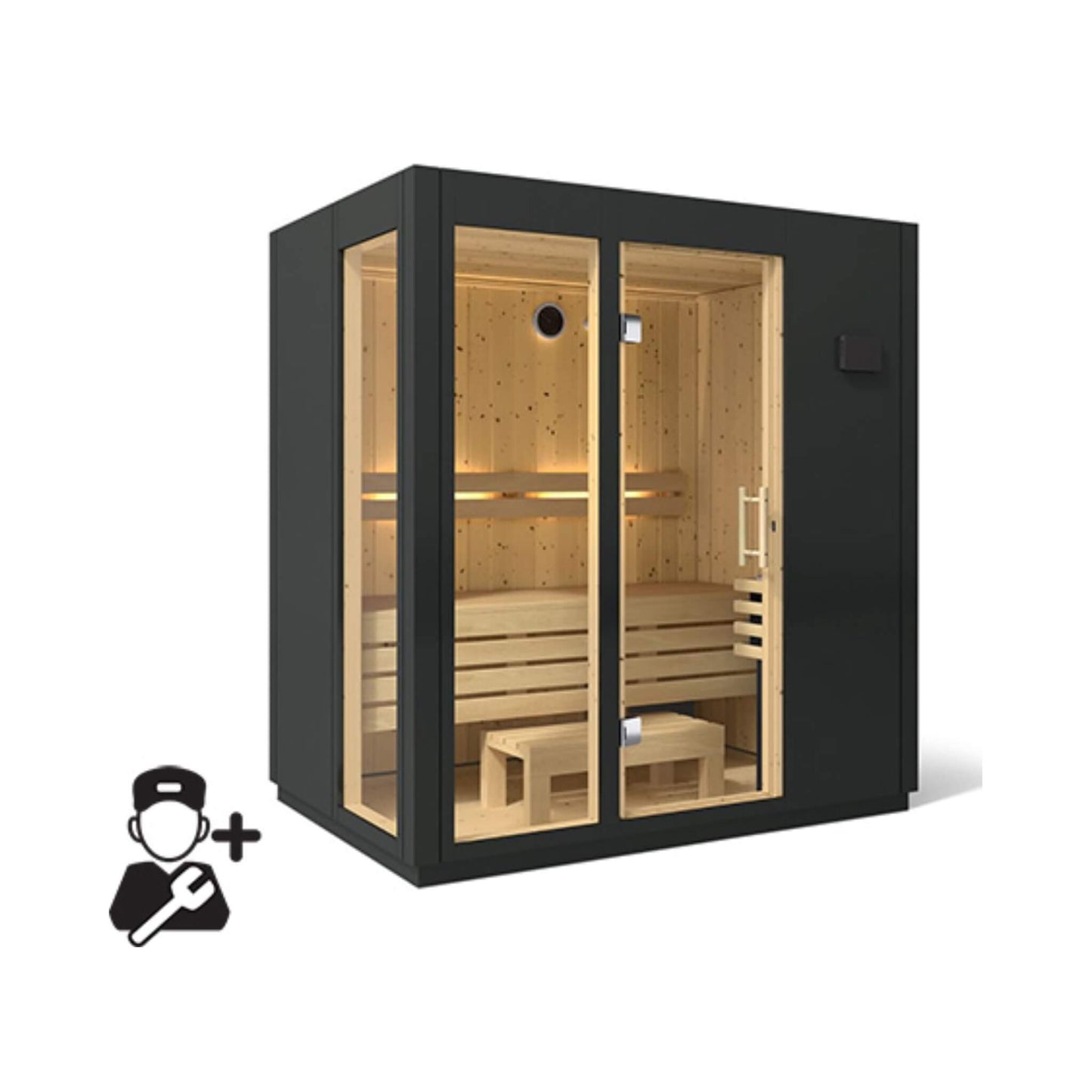 C1 Indoor Traditional Steam Sauna | 2, 3 Or 5-Person | Graphite Gray | By Kohler
