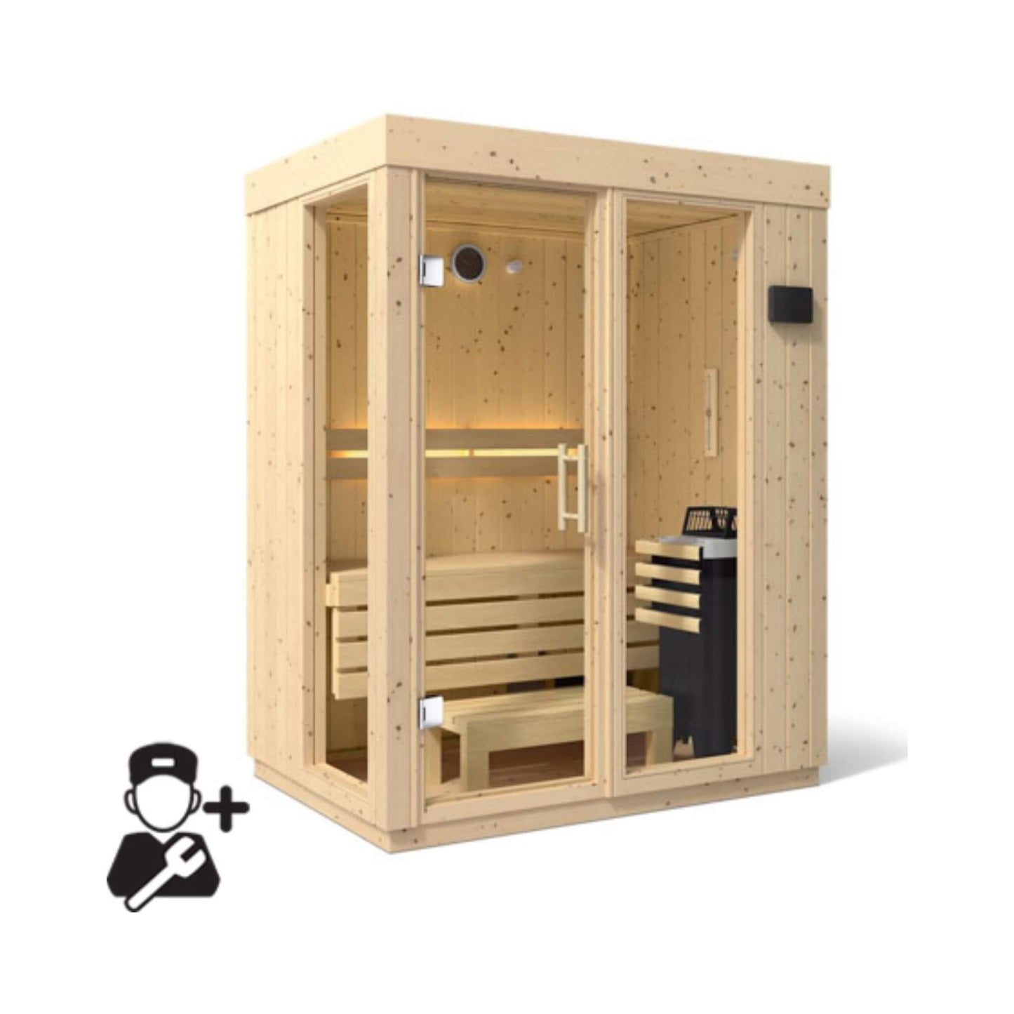 C1 Indoor Traditional Steam Sauna | 2, 3 Or 5-Person | Scandinavian Spruce | By Kohler