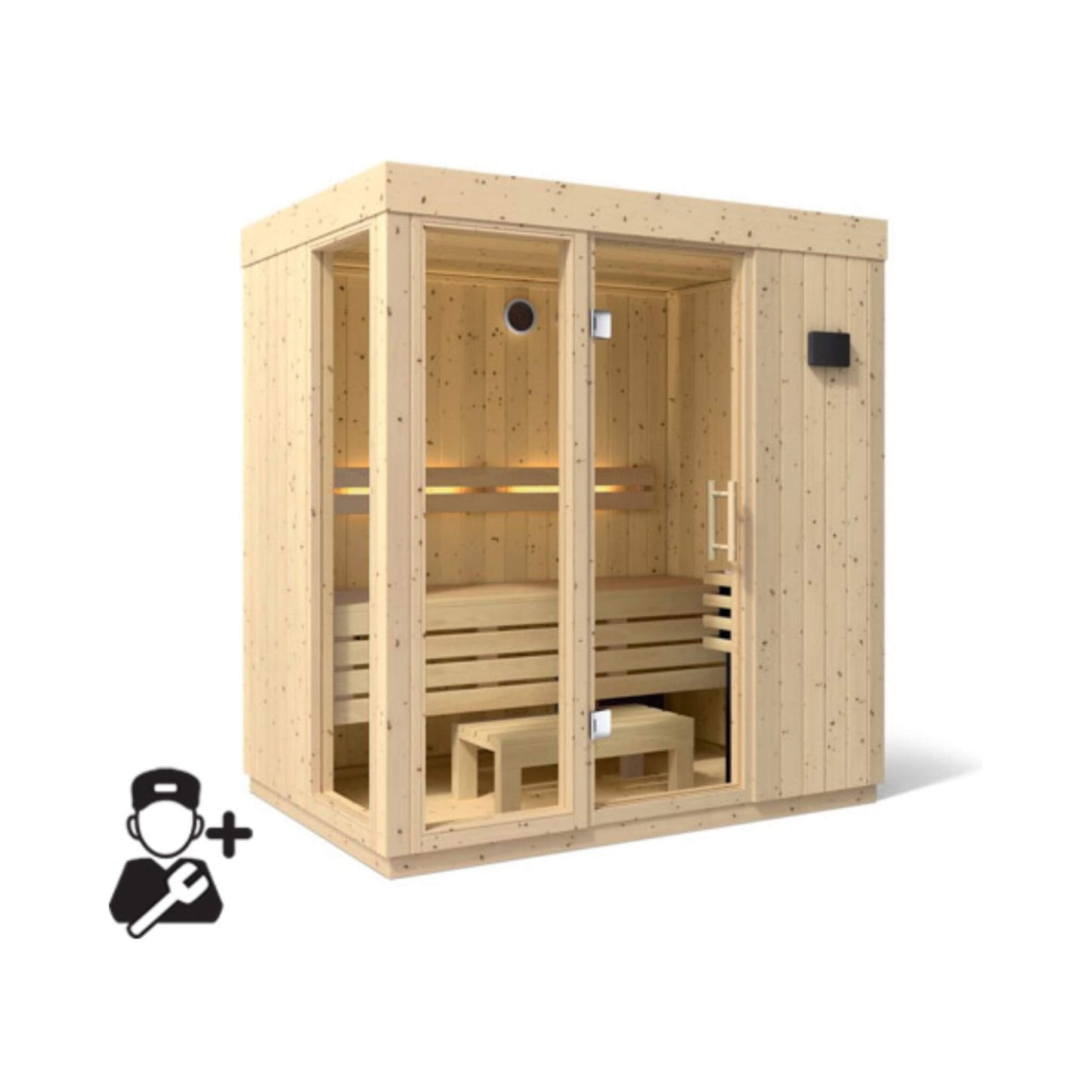 C1 Indoor Traditional Steam Sauna | 2, 3 Or 5-Person | Scandinavian Spruce | By Kohler