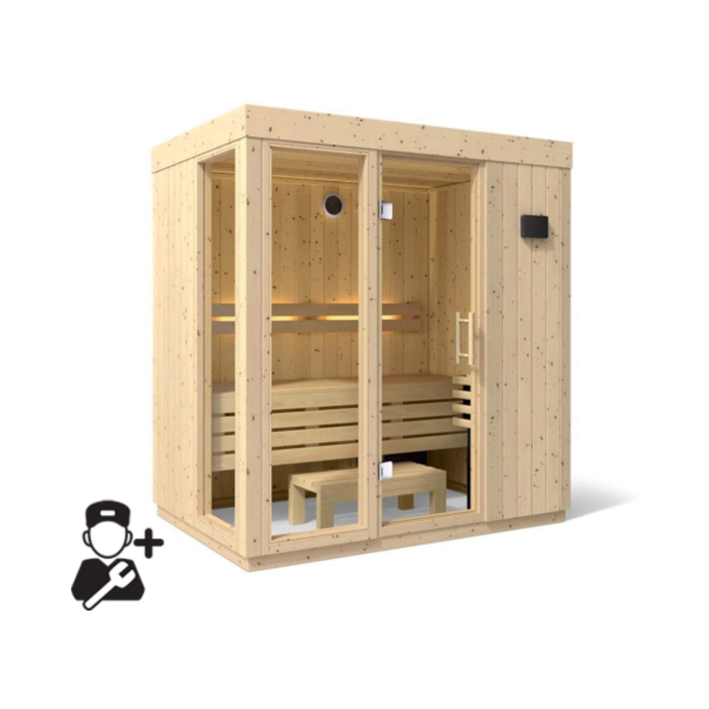 C1 Indoor Traditional Steam Sauna | 2, 3 Or 5-Person | Scandinavian Spruce | By Kohler