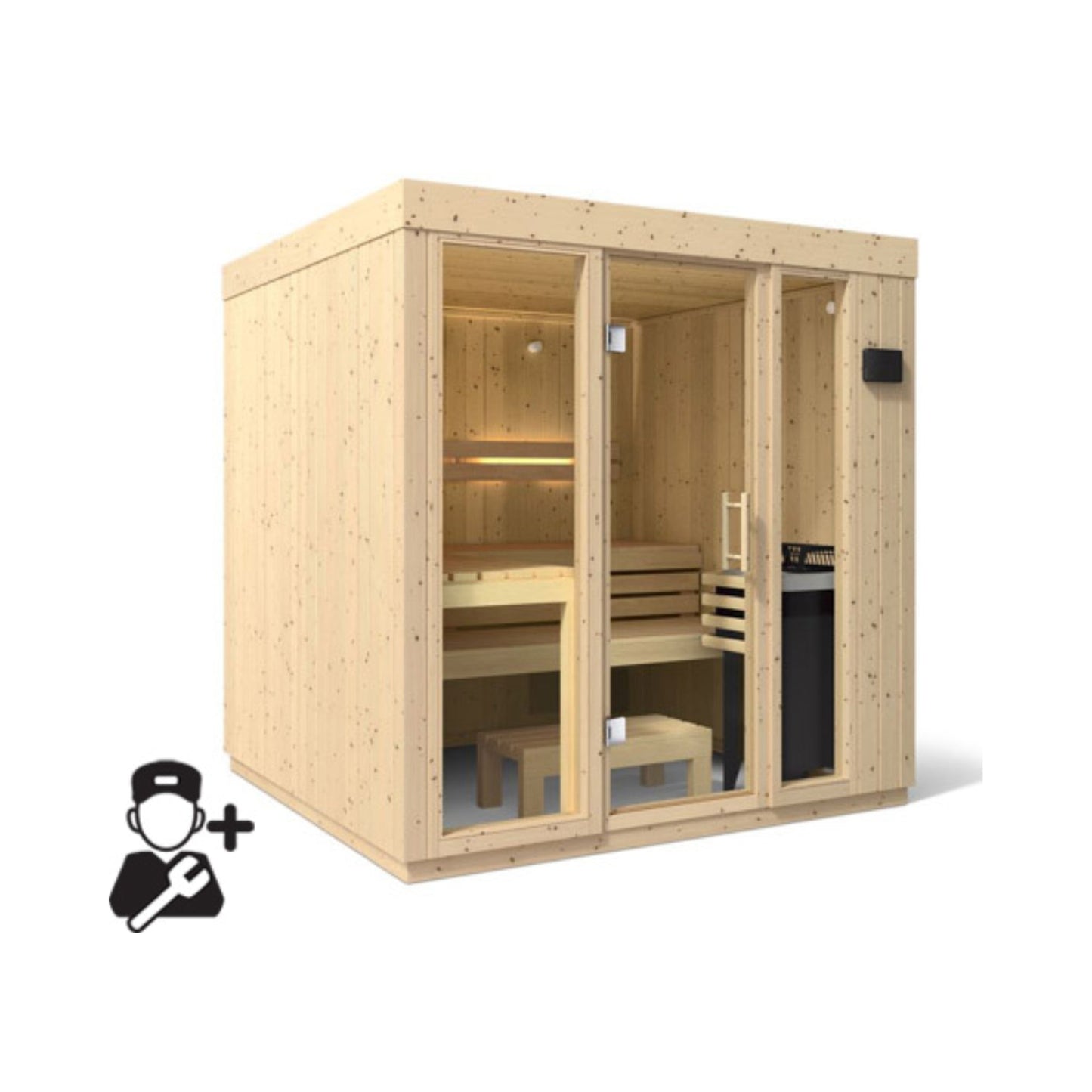 C1 Indoor Traditional Steam Sauna | 2, 3 Or 5-Person | Scandinavian Spruce | By Kohler