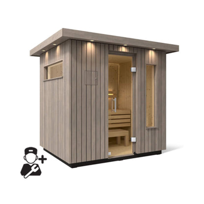 C2 Outdoor Traditional Steam Sauna | 3, 5 Or 6-Person | Weathered Gray Spruce | By Kohler