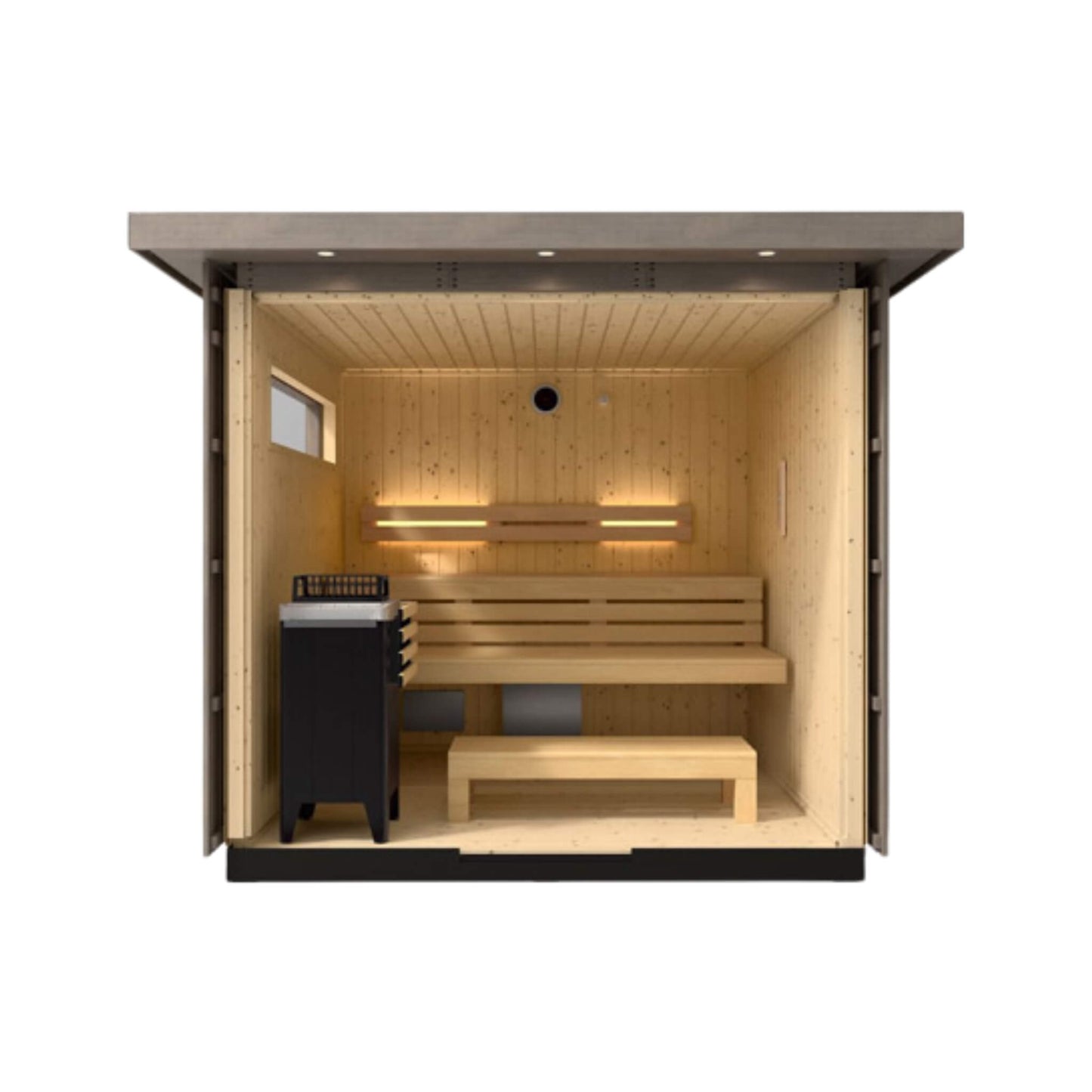 C2 Outdoor Traditional Steam Sauna | 3, 5 Or 6-Person | Weathered Gray Spruce | By Kohler