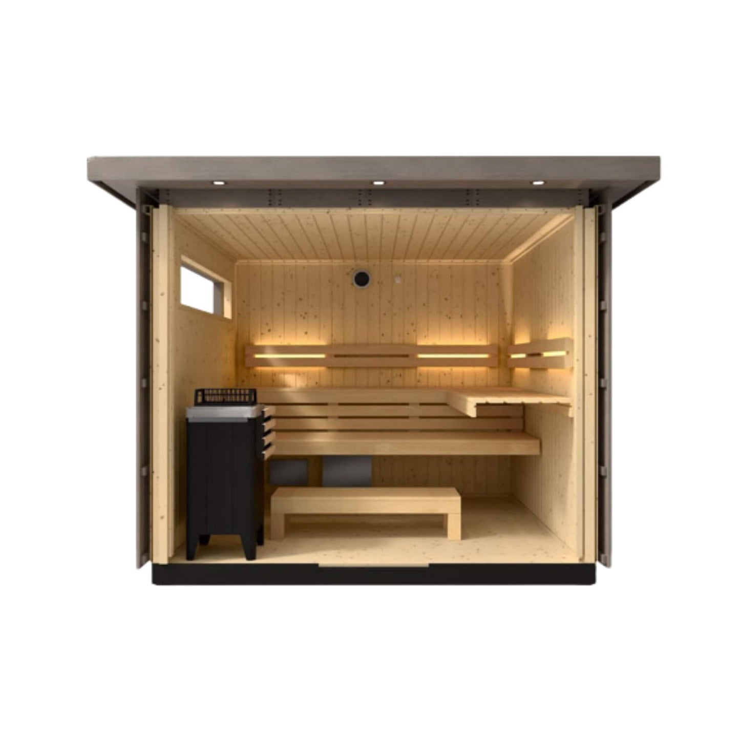 C2 Outdoor Traditional Steam Sauna | 3, 5 Or 6-Person | Weathered Gray Spruce | By Kohler