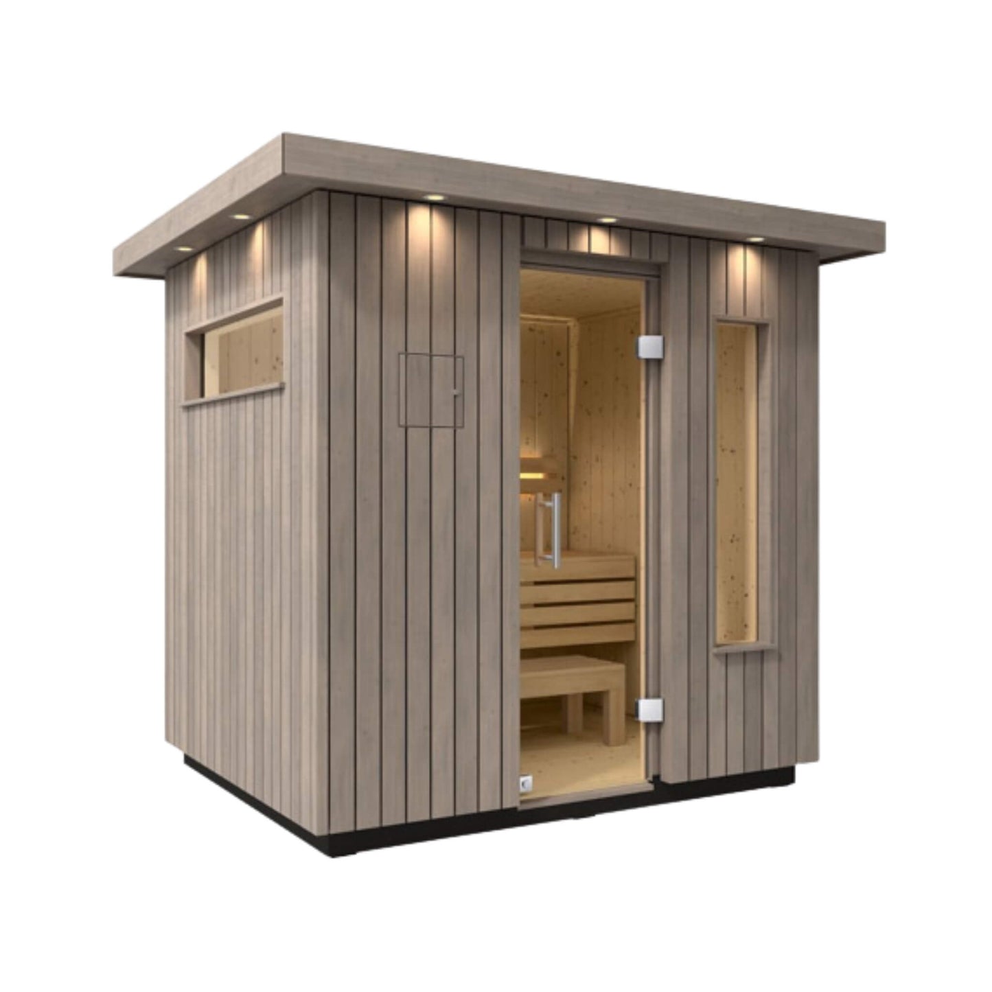 C2 Outdoor Traditional Steam Sauna | 3, 5 Or 6-Person | Weathered Gray Spruce | By Kohler