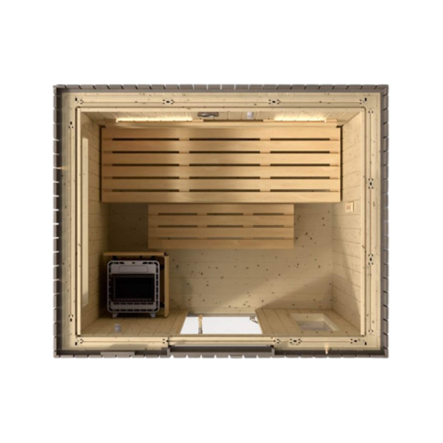 C2 Outdoor Traditional Steam Sauna | 3, 5 Or 6-Person | Weathered Gray Spruce | By Kohler
