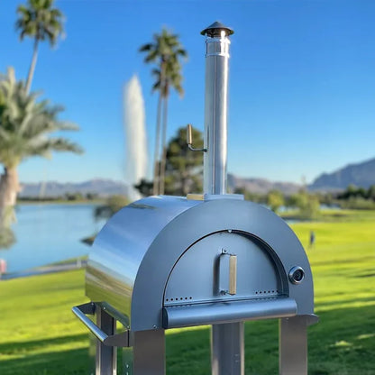 WOOD FIRE PIZZA OVEN Freestanding or Built-In 32 Inch Stainless Steel Oven