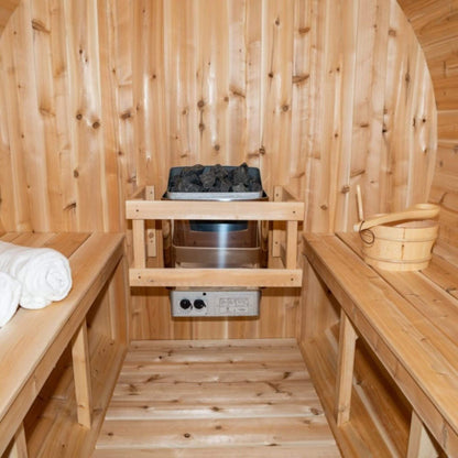DUNDALK HARMONY | 4-Person Canadian Timber Barrel Sauna | By Leisure Craft