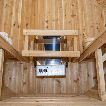 DUNDALK HARMONY | 4-Person Canadian Timber Barrel Sauna | By Leisure Craft