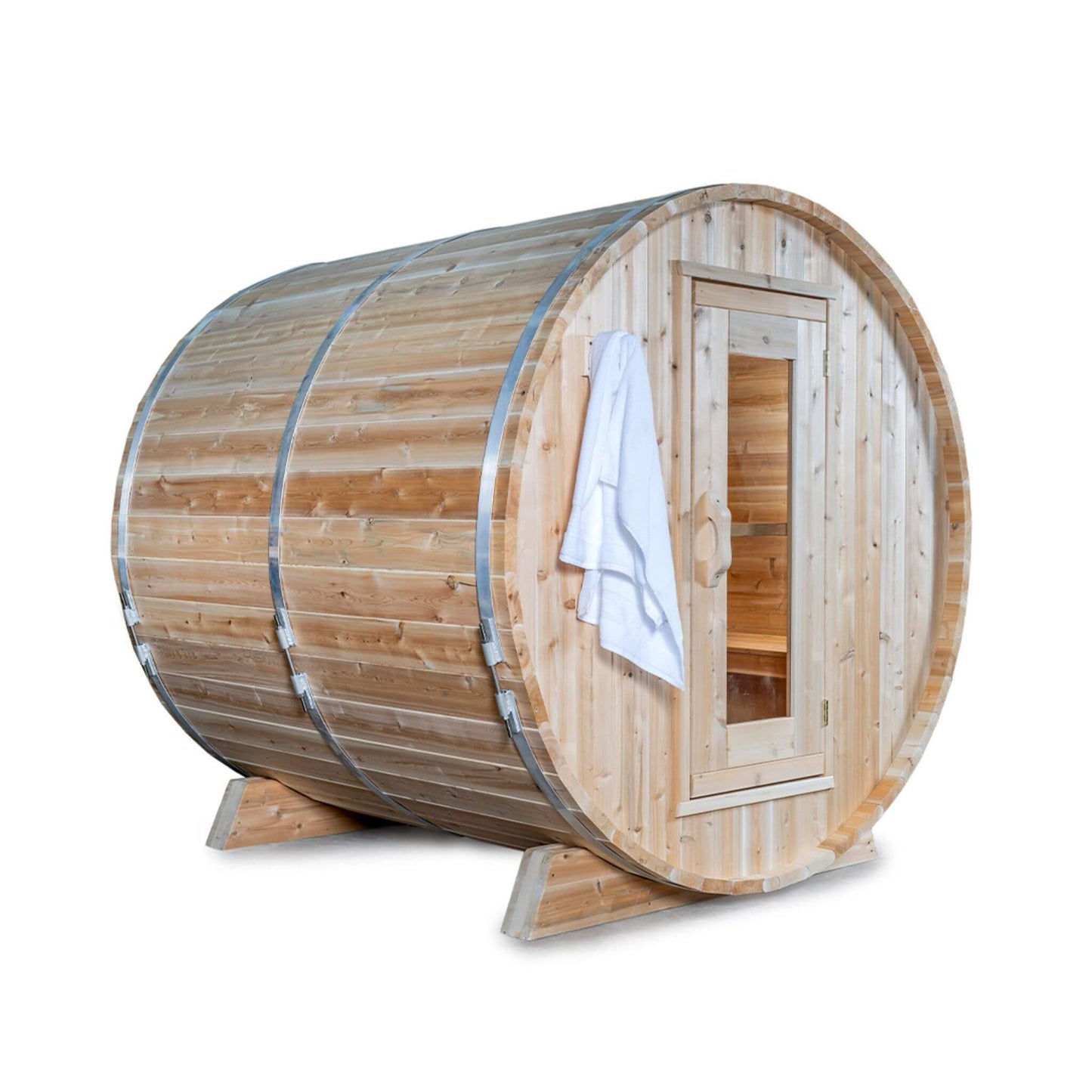 DUNDALK HARMONY | 4-Person Canadian Timber Barrel Sauna | By Leisure Craft