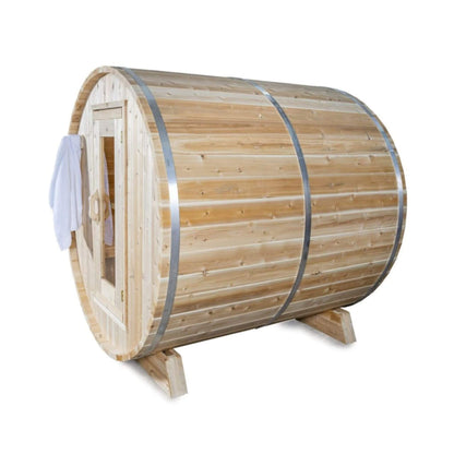 DUNDALK HARMONY | 4-Person Canadian Timber Barrel Sauna | By Leisure Craft