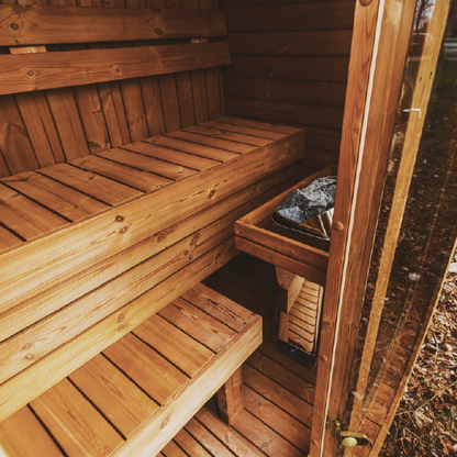 MW16 Outdoor 4-5 Person ThermoWood | Traditional Steam Sauna (Electric Heater) | By Mande Spa