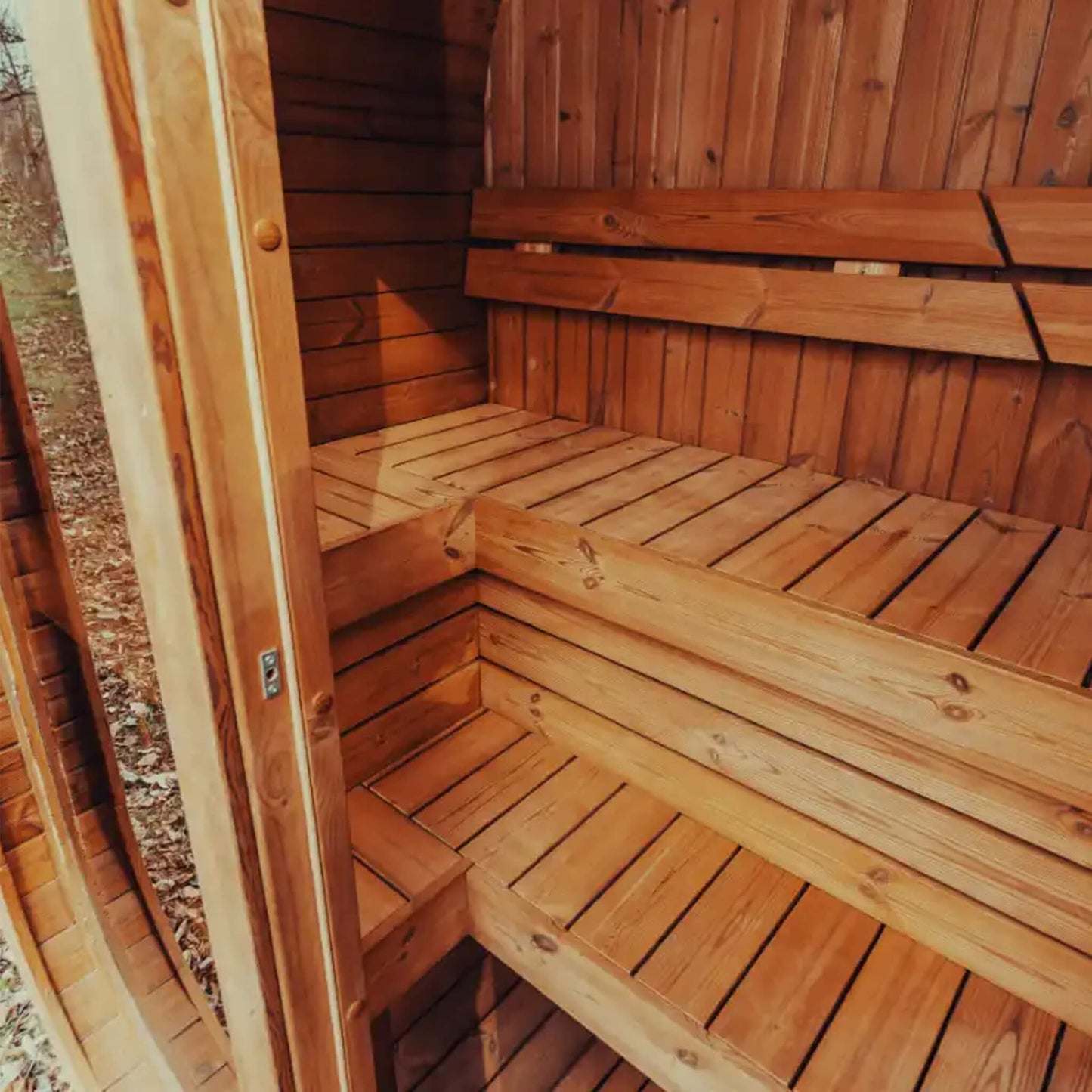 MANDE MW12 | Outdoor 3 Person ThermoWood Cube | Traditional Steam Sauna (Electric Heater)