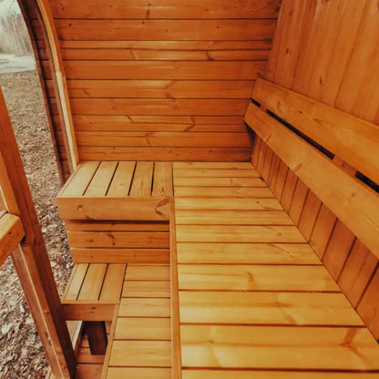 MANDE MW12 | Outdoor 3 Person ThermoWood Cube | Traditional Steam Sauna (Electric Heater)