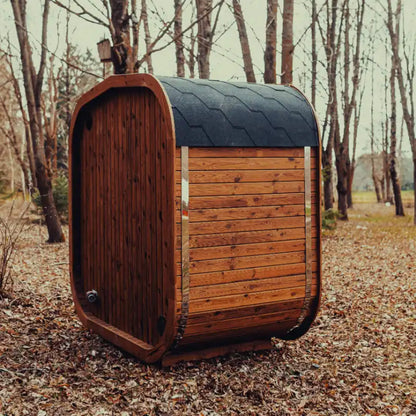MANDE MW12 | Outdoor 3 Person ThermoWood Cube | Traditional Steam Sauna (Electric Heater)
