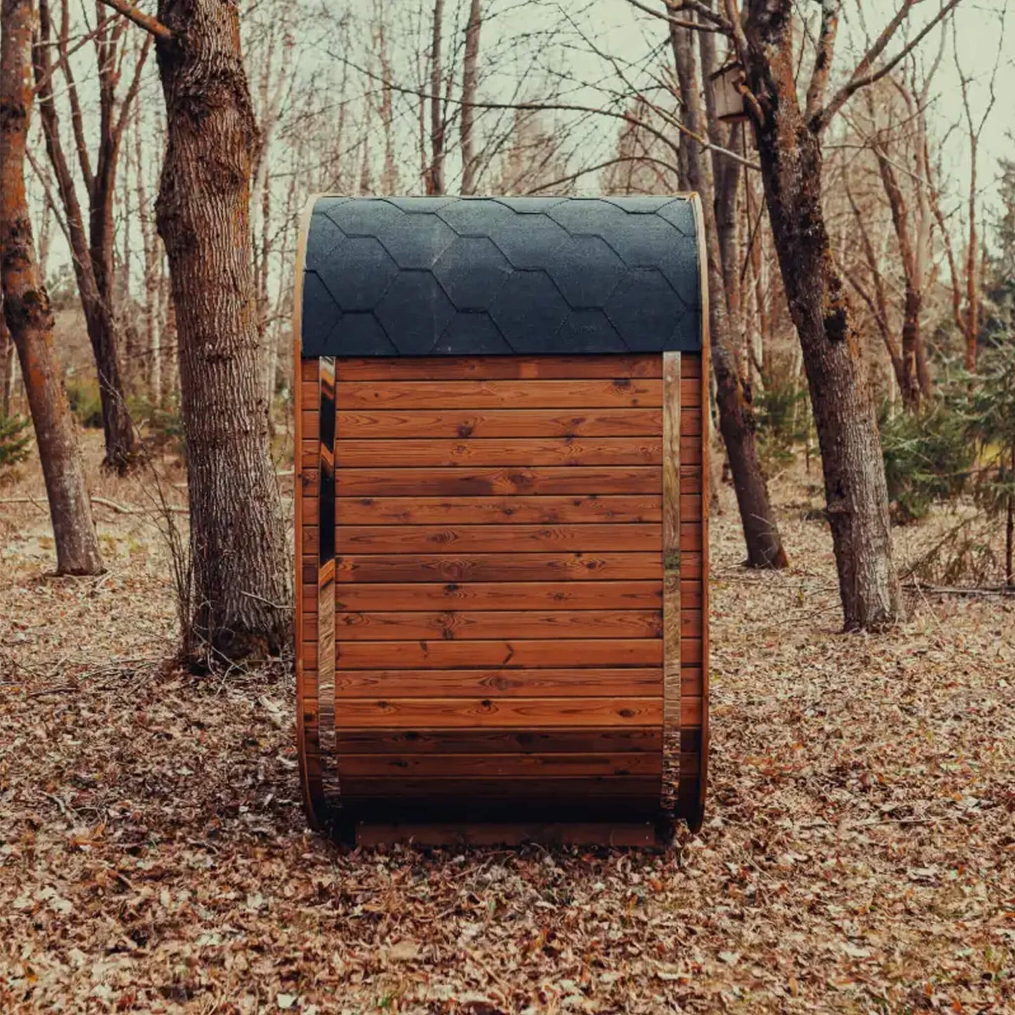 MANDE MW12 | Outdoor 3 Person ThermoWood Cube | Traditional Steam Sauna (Electric Heater)