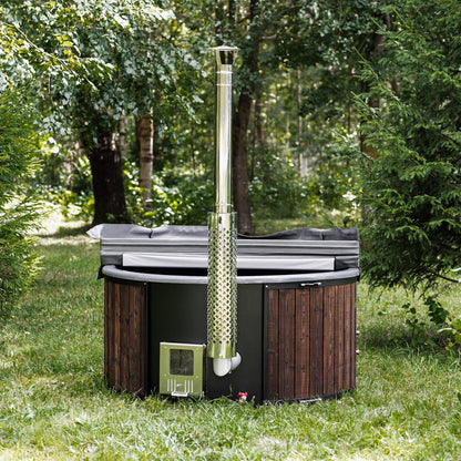 Premium Wood-Fire Hot Tub | 4 Person | ThermoWood® Exterior + Fiberglass Interior | Handcrafted In Lithuania