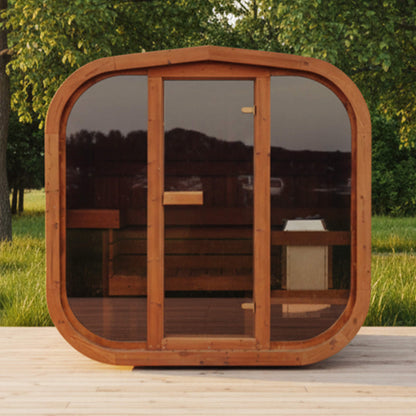MANDE SPA MW16 Outdoor 4 Person | ThermoWood Cube | Traditional Steam Sauna (Electric Heater)