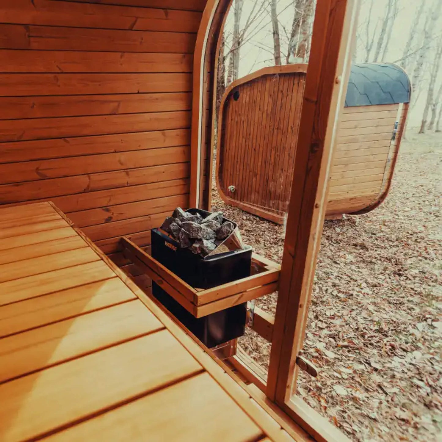 MANDE SPA MW16 Outdoor 4 Person | ThermoWood Cube | Traditional Steam Sauna (Electric Heater)