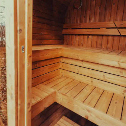 MANDE SPA MW16 Outdoor 4 Person | ThermoWood Cube | Traditional Steam Sauna (Electric Heater)