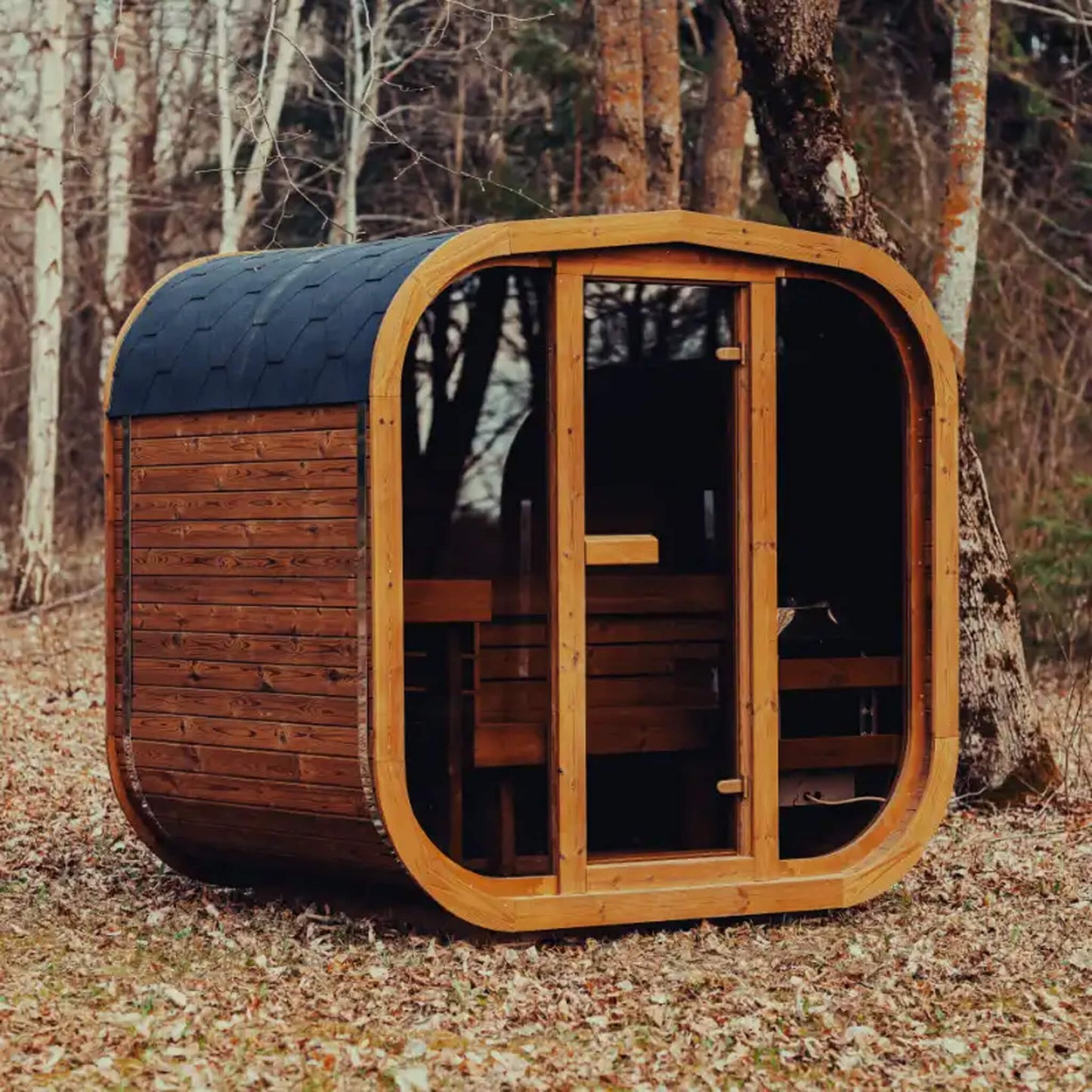 MANDE SPA MW16 Outdoor 4 Person | ThermoWood Cube | Traditional Steam Sauna (Electric Heater)