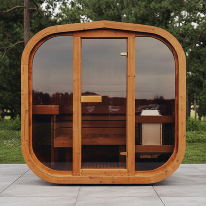 MANDE MW20 | Outdoor 6 Person ThermoWood | Traditional Steam Sauna (Electric Heater Or Wood Fire Heater)